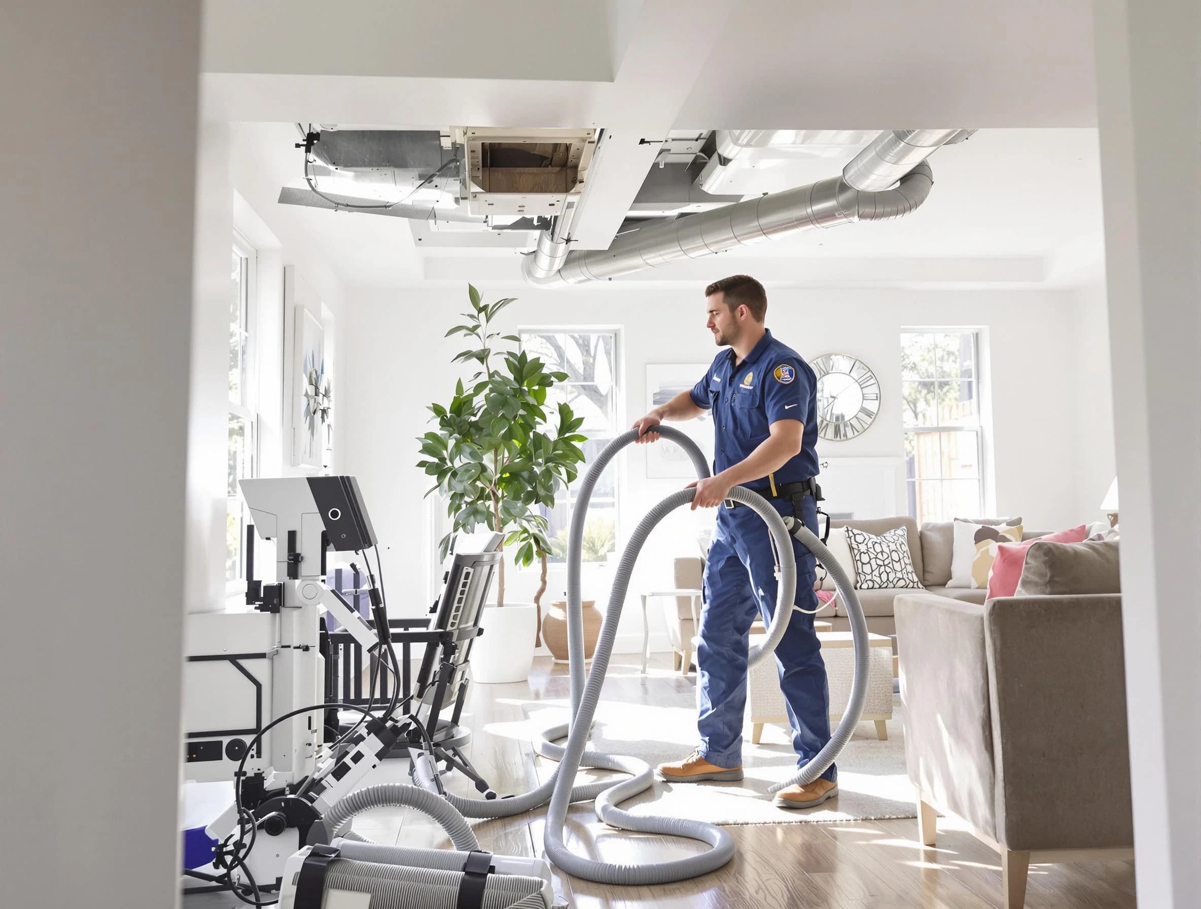 Florence Air Duct Cleaning technician performing thorough AC duct cleaning for enhanced cooling efficiency in Florence