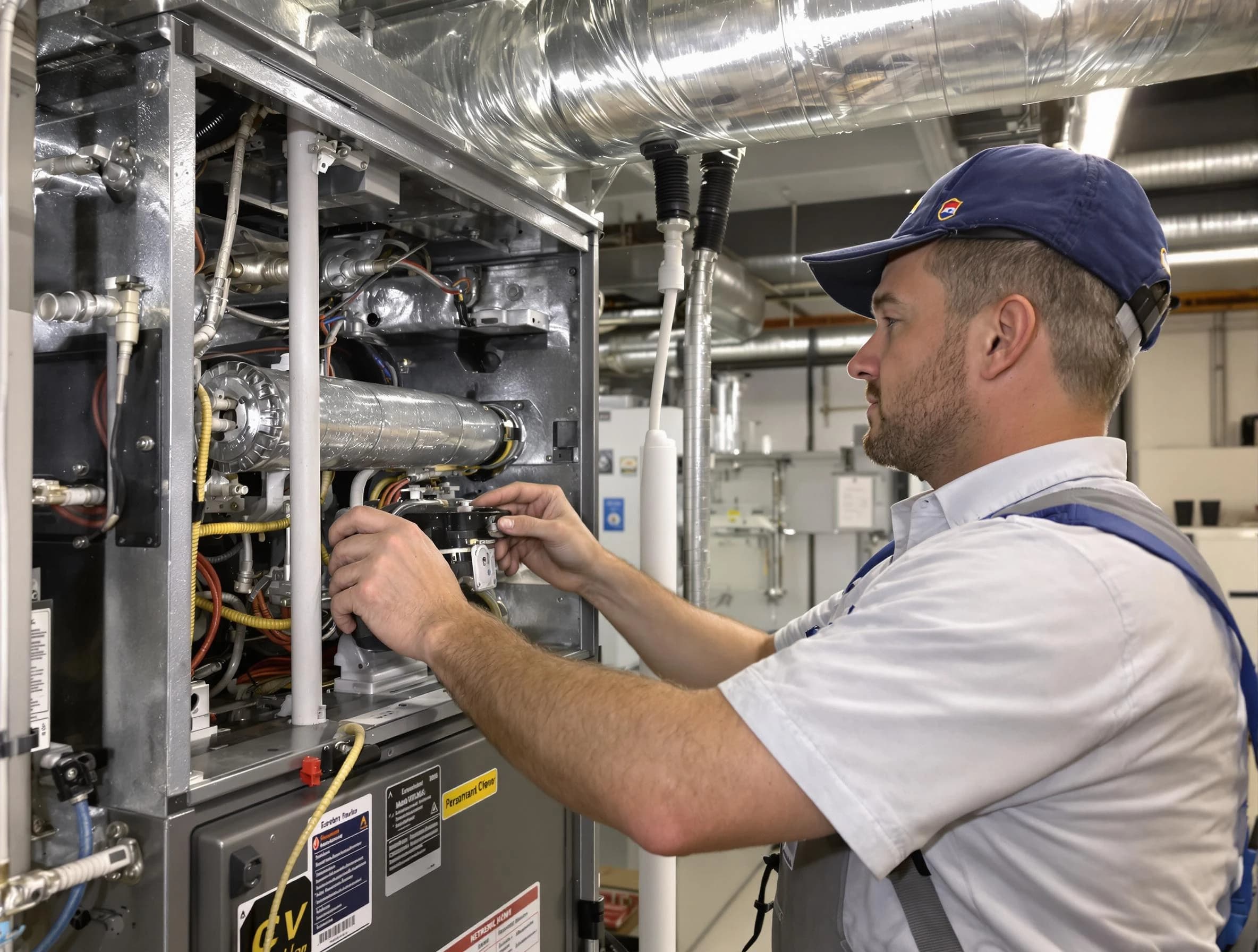 Florence Air Duct Cleaning specialist performing thorough furnace duct cleaning to improve heating efficiency in Florence