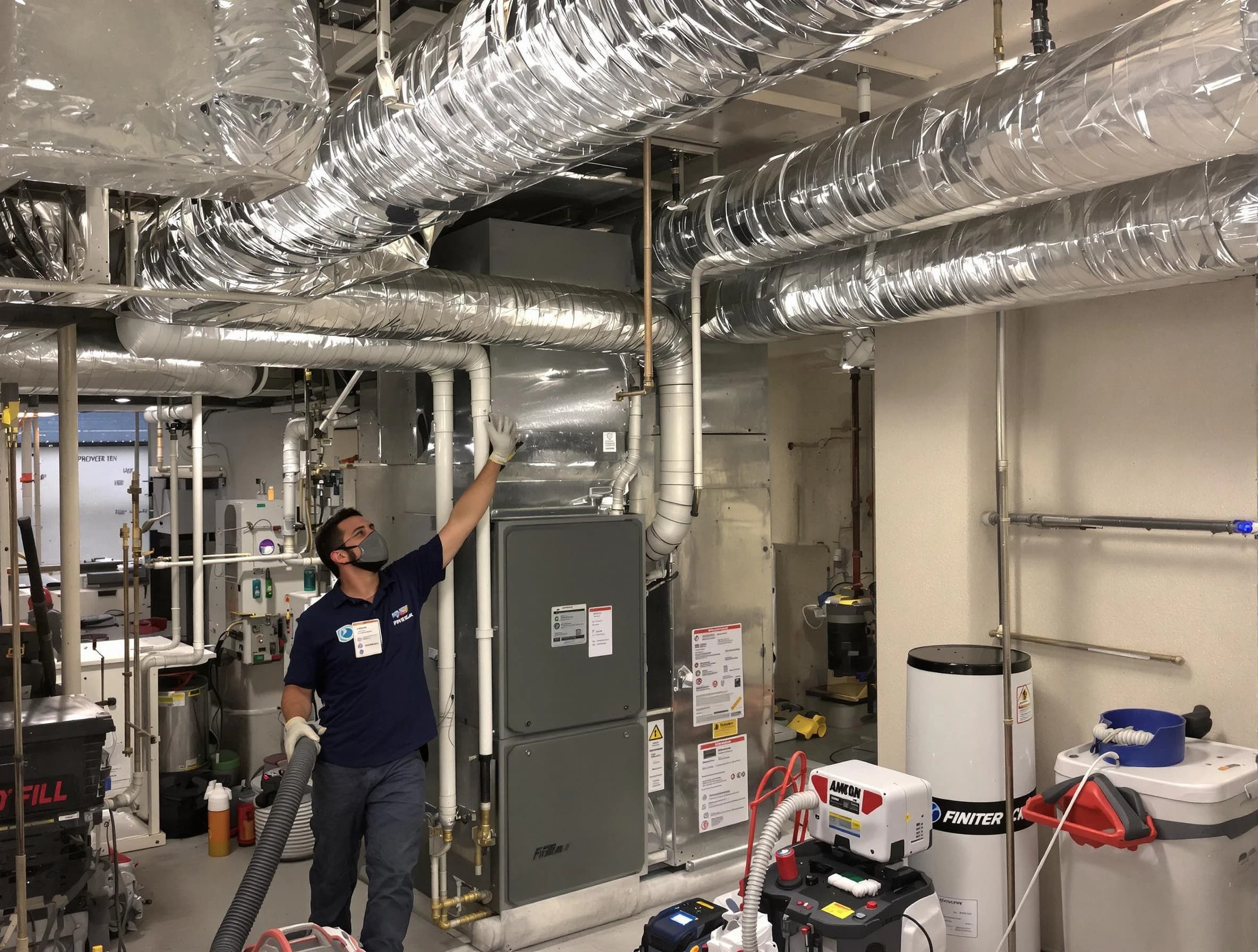 Florence Air Duct Cleaning specialist performing thorough furnace duct cleaning in a Florence residence