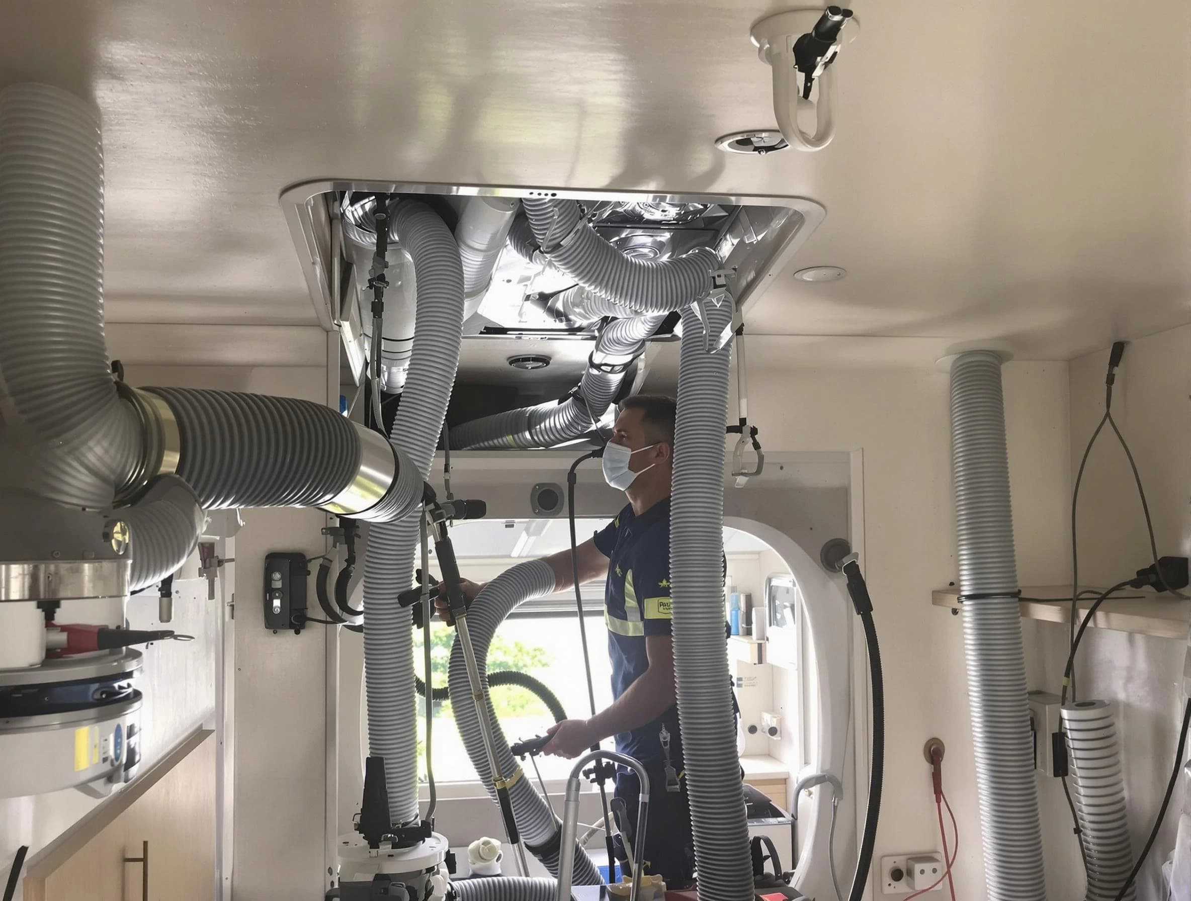 Florence Air Duct Cleaning specialist performing precise mobile home duct cleaning in Florence