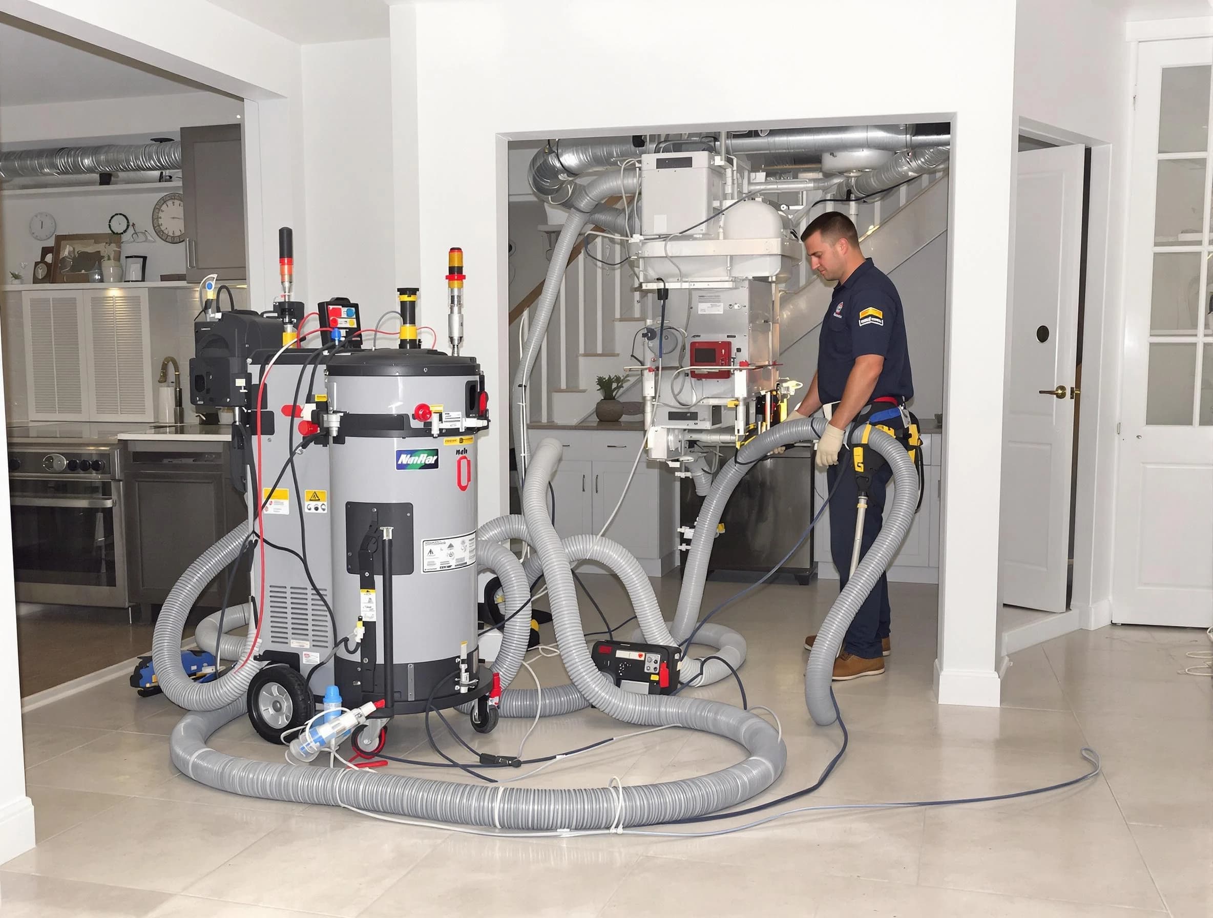 Florence Air Duct Cleaning technician operating negative pressure cleaning equipment for thorough duct maintenance in Florence