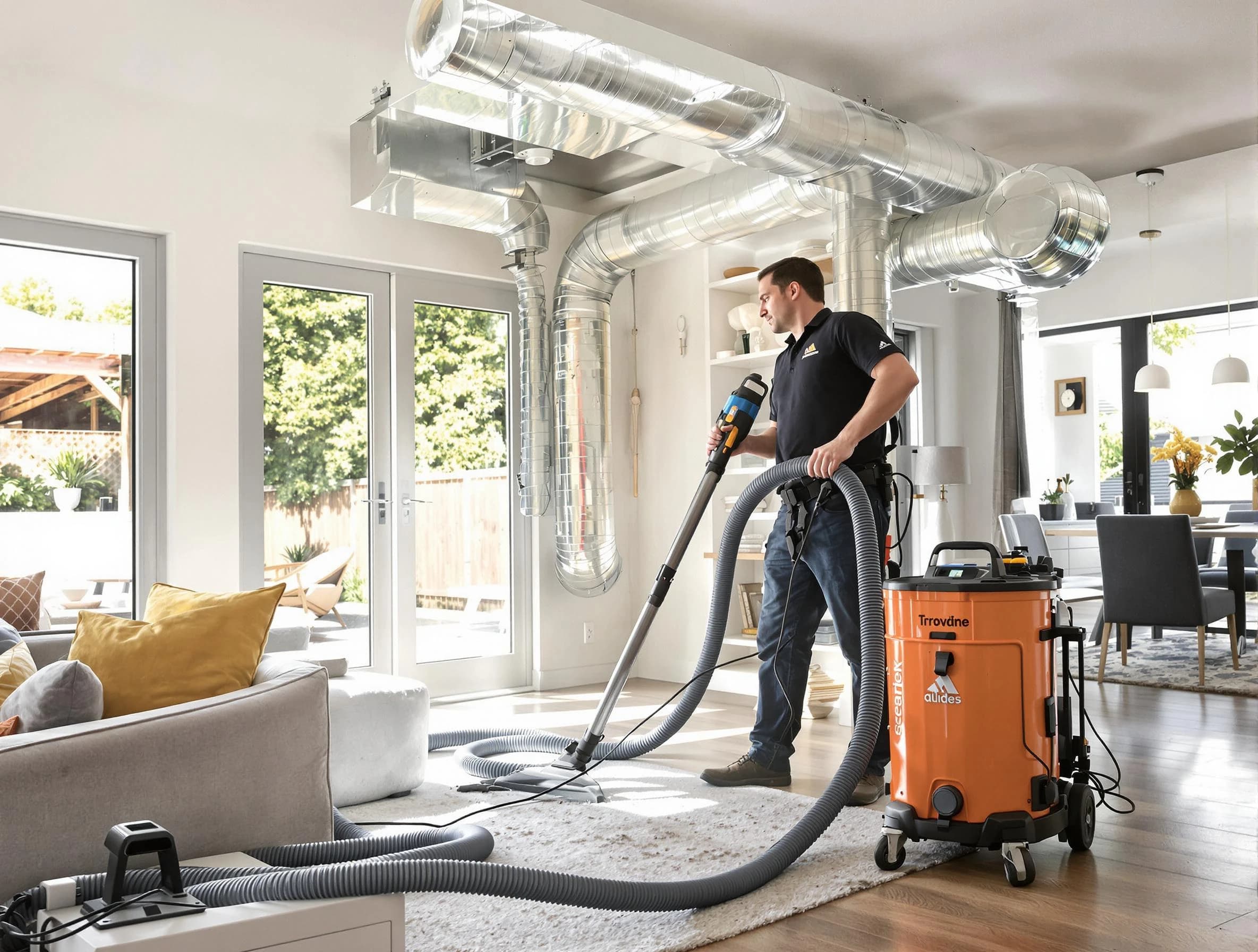 Florence Air Duct Cleaning specialist performing thorough residential duct cleaning using advanced equipment in Florence
