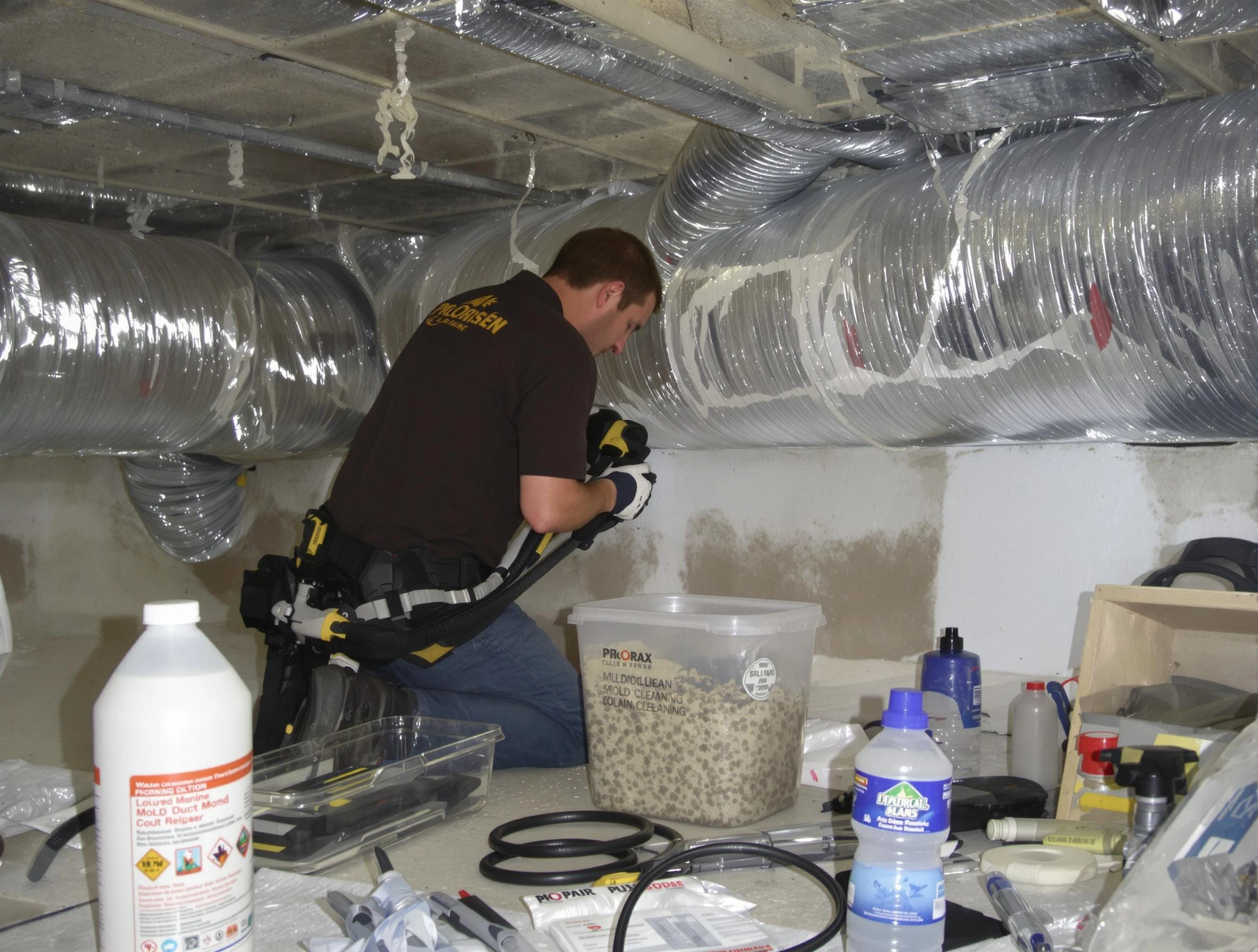 Florence Air Duct Cleaning specialist performing professional mold removal from air ducts in Florence