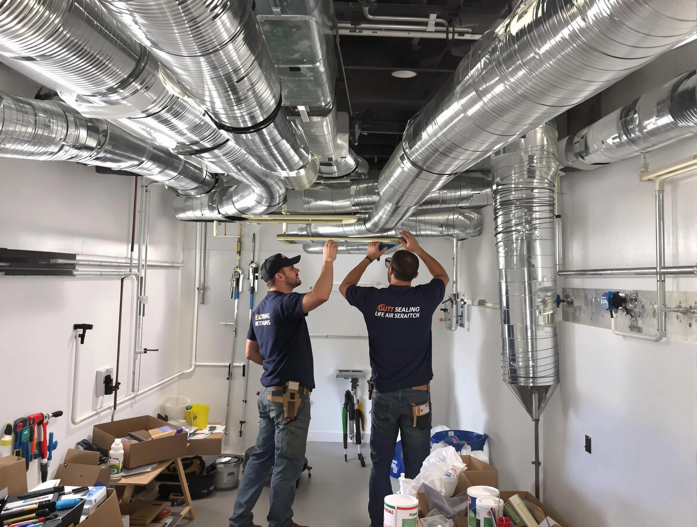 Florence Air Duct Cleaning technician applying professional duct sealing solutions in Florence