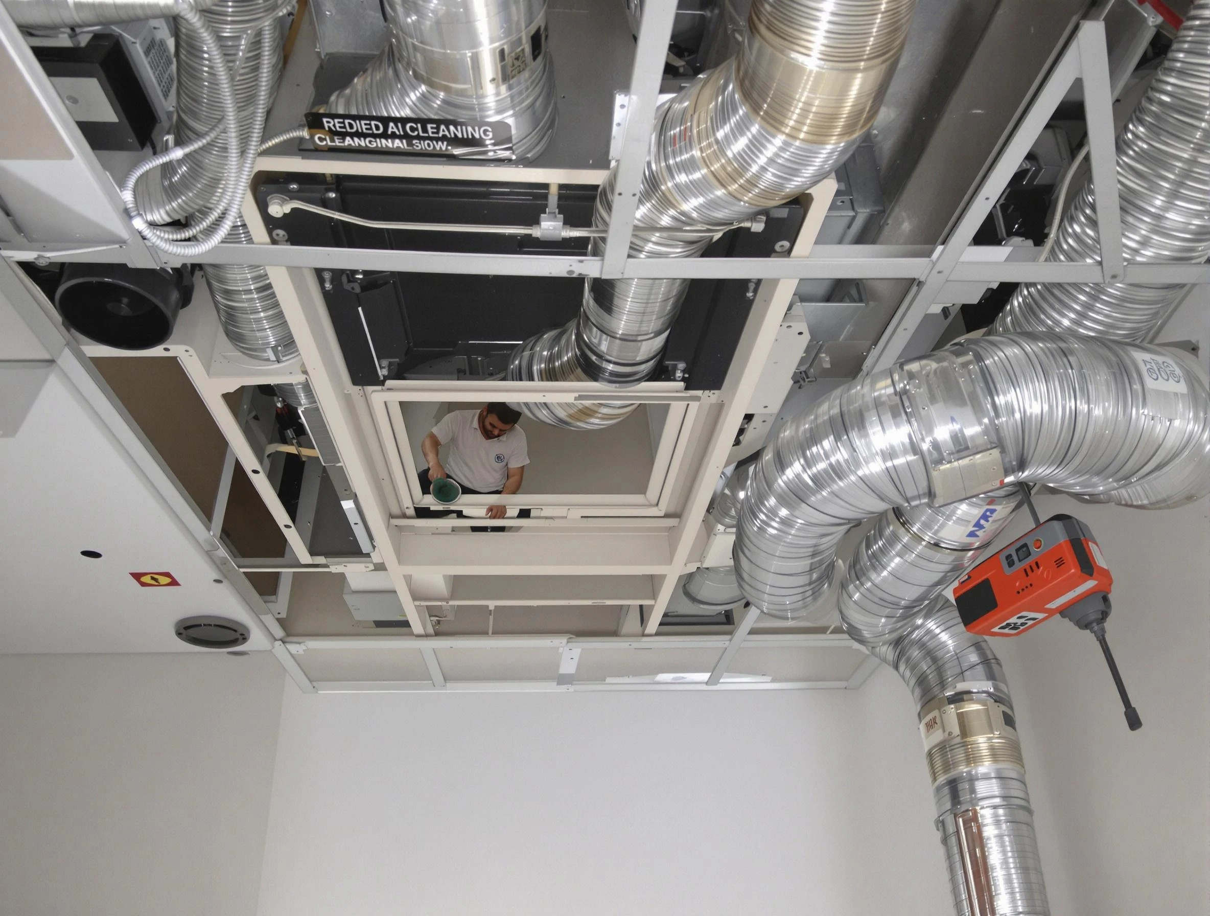 Florence Air Duct Cleaning technician performing detailed central duct system cleaning in Florence