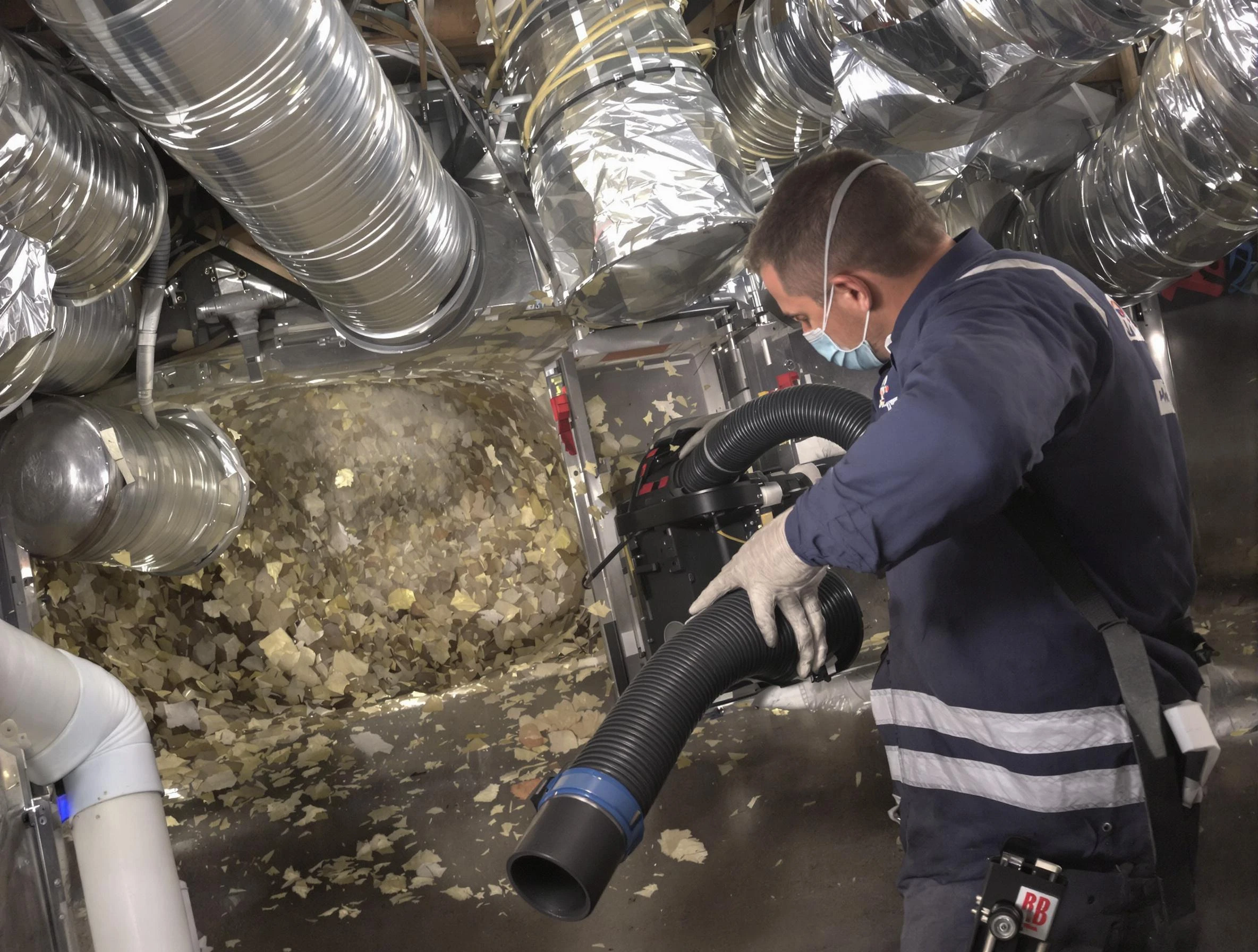 Florence Air Duct Cleaning specialist operating negative pressure cleaning equipment for thorough duct maintenance in Florence