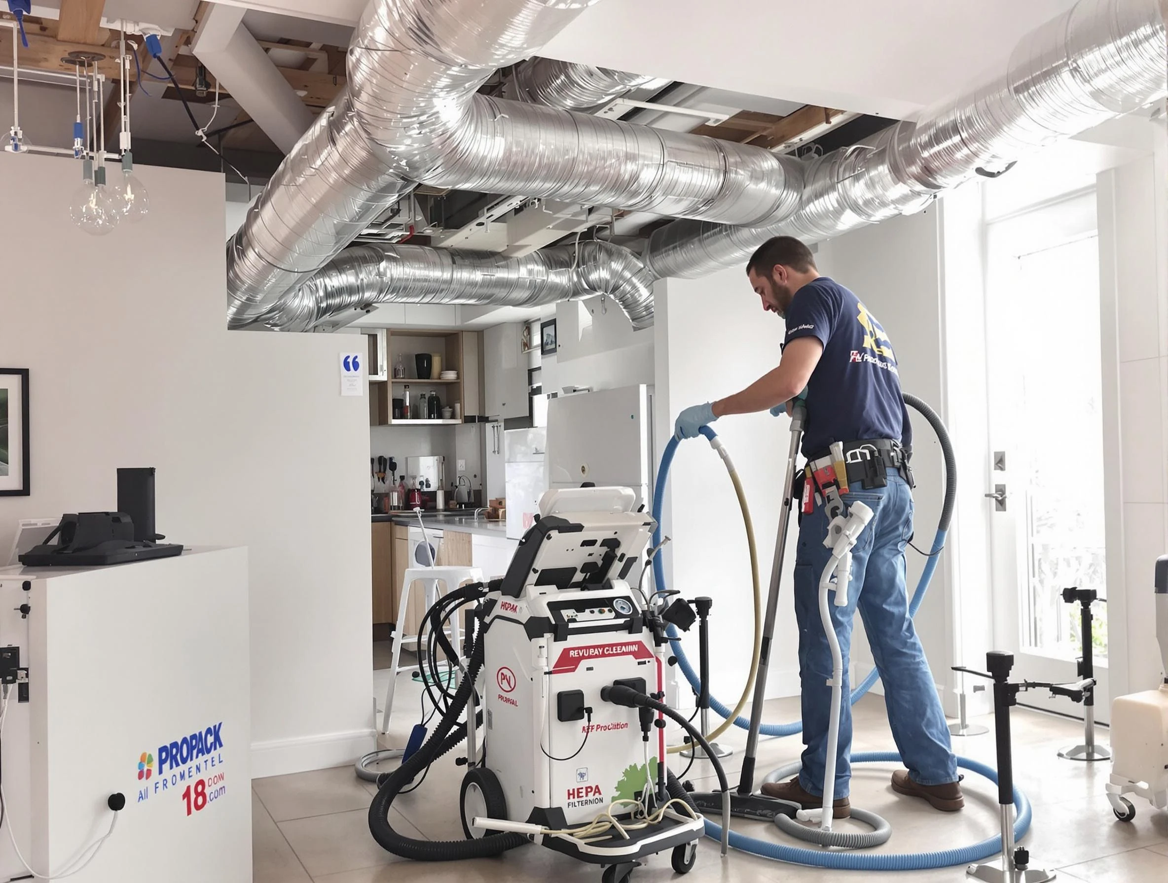 Florence Air Duct Cleaning technician performing advanced pure duct cleaning with specialized equipment in Florence